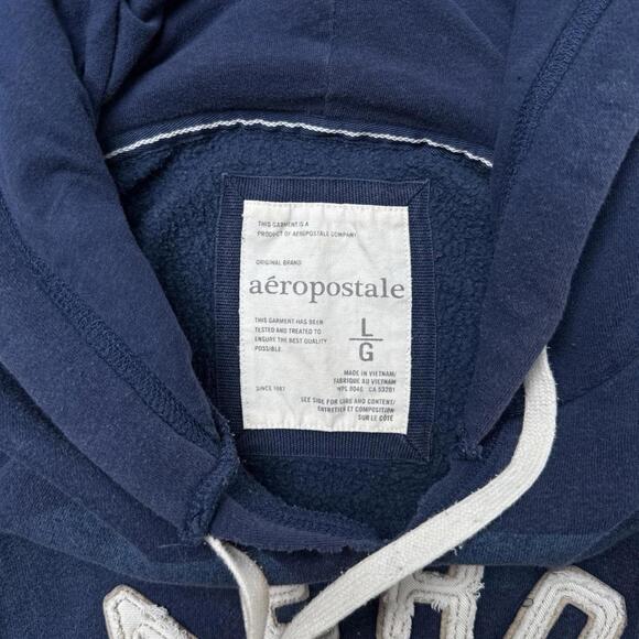 Y2K Aeropostale 00s blue navy hoodie jacket - Picture 3 of 6